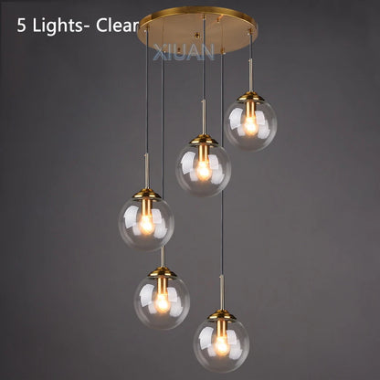 Suspension LED en verre fumé ambre, design moderne et lumière chaleureuse