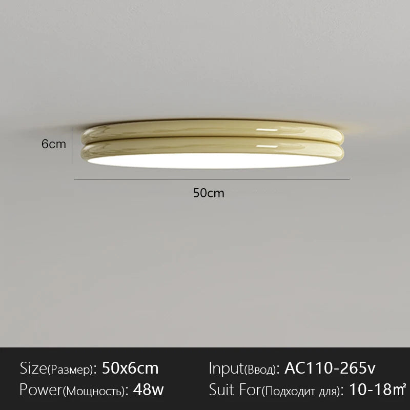 Plafonnier rond Bauhaus vert en métal LED pour ambiance cosy