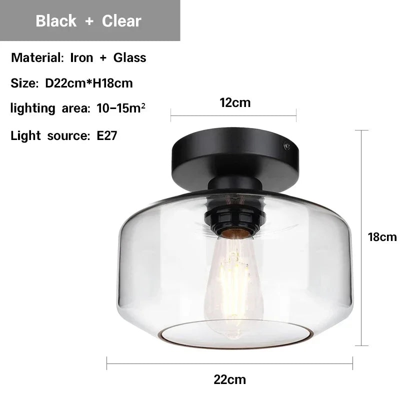 Plafonnier LED en verre design nordique moderne pour intérieur élégant