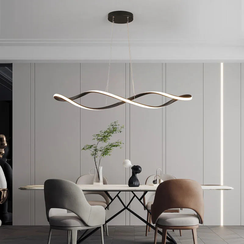Suspension LED Moderne à Intensité Variable avec Télécommande – Hauteur Réglable 92 cm, Éclairage Îlot et Salle à Manger