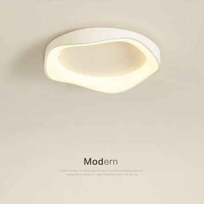 Plafonnier LED design fleur minimaliste en fer noir, blanc et gris, lumière douce et modulable