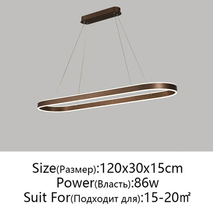 Suspension LED en aluminium au design nordique moderne, lumière chaude ajustable