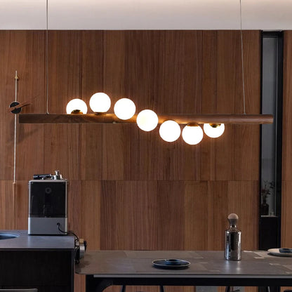 Suspension Plafonnier Bois Design Moderne G9, Lumière Ambiante Chaleureuse