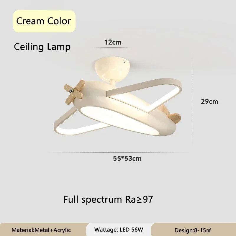 Suspension lustre LED moderne avion, lumière chaude pour chambre enfant