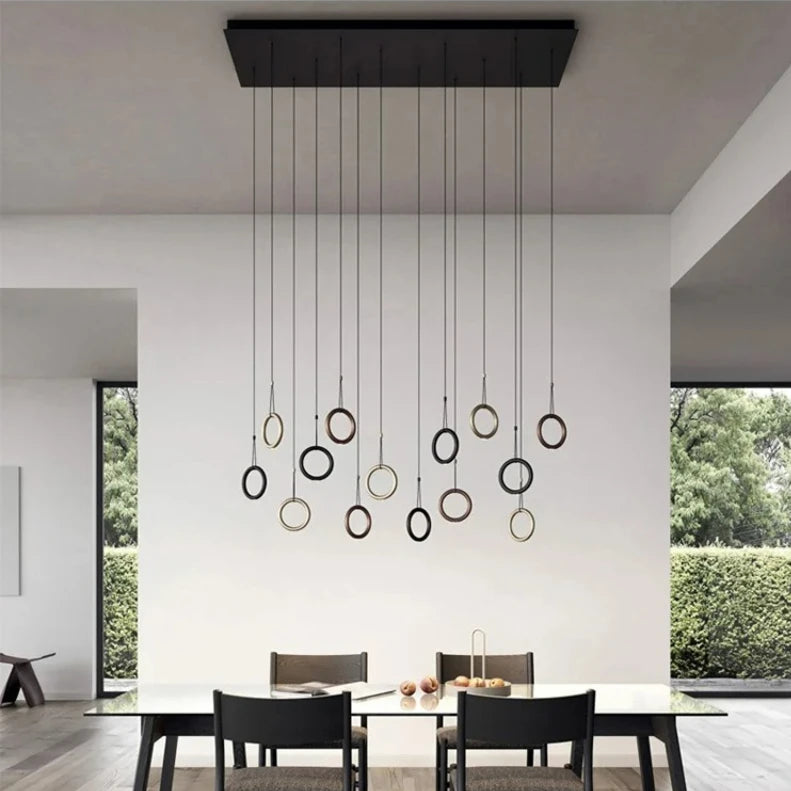 Suspension LED en métal style nordique, lumière chaude pour intérieur industriel