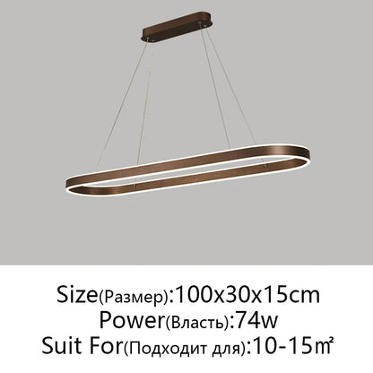 Suspension LED en aluminium au design nordique moderne, lumière chaude ajustable