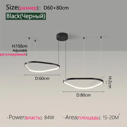 Suspension lustre nordique triangulaire en métal, lumière chaude pour salon et chambre