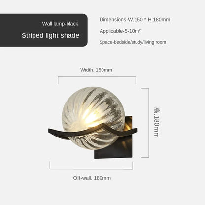 Applique Murale LED Moderne en Verre Doré, Luminaire d’Intérieur Design