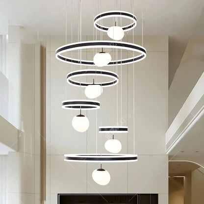 Suspension moderne en aluminium LED pour salle à manger, lumière modulable