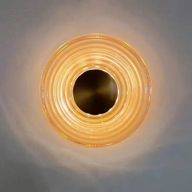 Applique Murale Circulaire en Verre Nordique Moderne à Lumière Chaude pour Intérieur - Luminous Place
