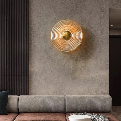 Applique Murale Circulaire en Verre Nordique Moderne à Lumière Chaude pour Intérieur - Luminous Place