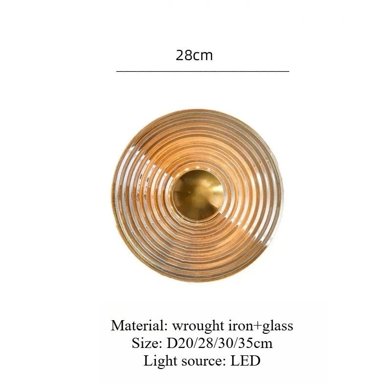 Applique Murale Circulaire en Verre Nordique Moderne à Lumière Chaude pour Intérieur - Luminous Place