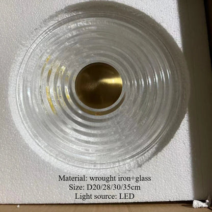 Applique Murale Circulaire en Verre Nordique Moderne à Lumière Chaude pour Intérieur - Luminous Place