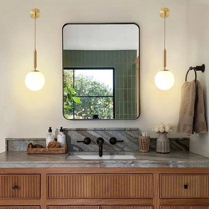 Applique Murale Dimmable 2.4G Noir/Or en Verre Boule, Télécommande 30m - Luminous Place