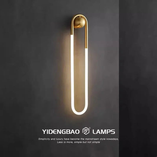 Applique Murale en Cuivre Contemporaine pour Salon et Couloir, Lumière LED Ambiante - Luminous Place