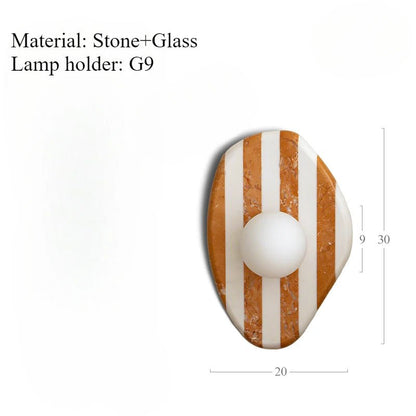 Applique Murale en Pierre Naturelle Rayée G9 Style Art Déco pour Intérieur - Luminous Place