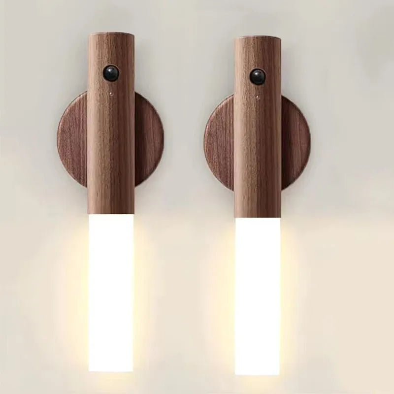Applique Murale LED Bois Rechargeable à Détection, Lumière Chaude d’Ambiance - Luminous Place