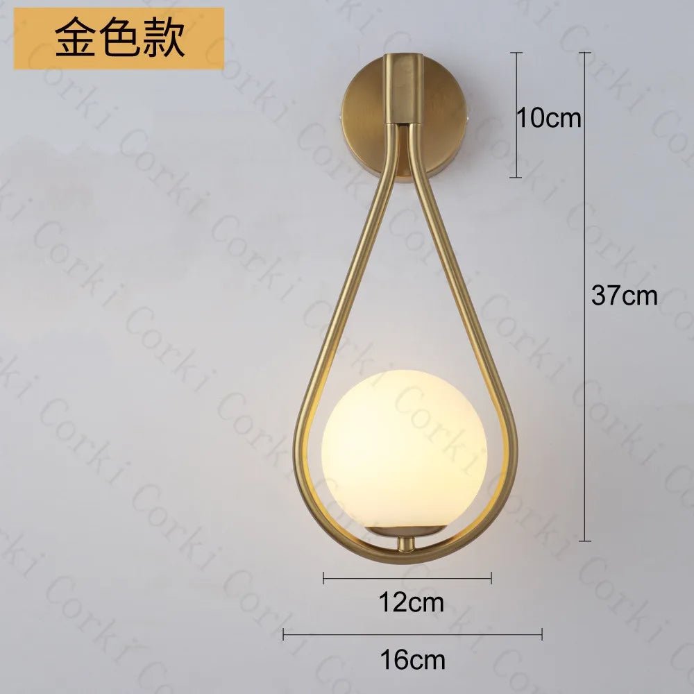 Applique Murale LED Boule de Verre Métal Moderne pour Salon et Chambre - Luminous Place