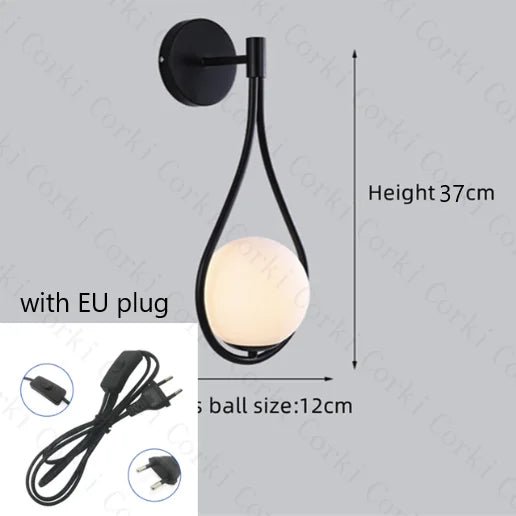 Applique Murale LED Boule de Verre Métal Moderne pour Salon et Chambre - Luminous Place
