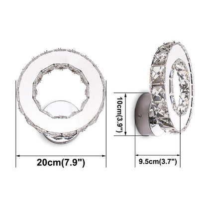 Applique Murale LED en Cristal Design Moderne Argent, Lumière Chaude Ambiante pour Chambre et Couloir - Luminous Place