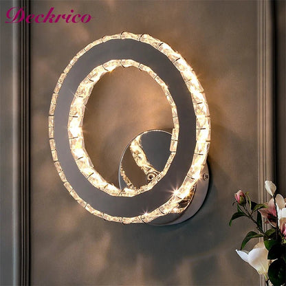 Applique Murale LED en Cristal Design Moderne Argent, Lumière Chaude Ambiante pour Chambre et Couloir - Luminous Place
