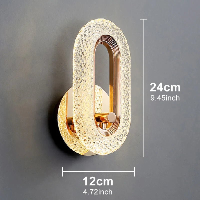 Applique Murale LED en Cristal Design Moderne Argent, Lumière Chaude Ambiante pour Chambre et Couloir - Luminous Place