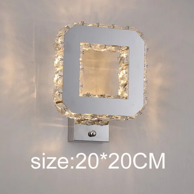 Applique Murale LED en Cristal Design Moderne Argent, Lumière Chaude Ambiante pour Chambre et Couloir - Luminous Place