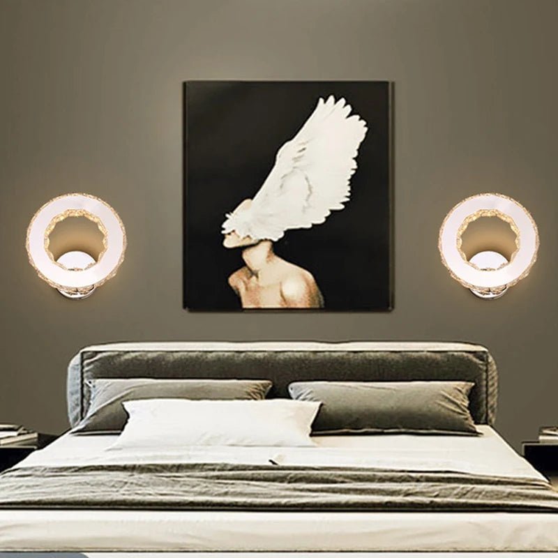Applique Murale LED en Cristal Design Moderne Argent, Lumière Chaude Ambiante pour Chambre et Couloir - Luminous Place