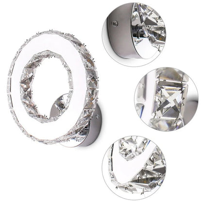 Applique Murale LED en Cristal Design Moderne Argent, Lumière Chaude Ambiante pour Chambre et Couloir - Luminous Place