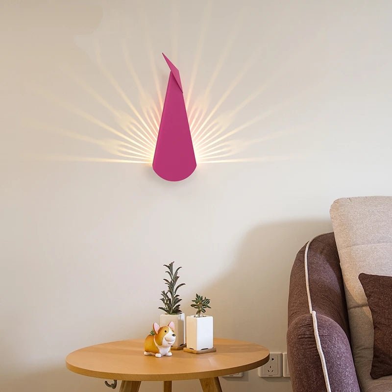 Applique Murale LED Moderne en Métal Or, Design Paon, Éclairage Chambre - Luminous Place