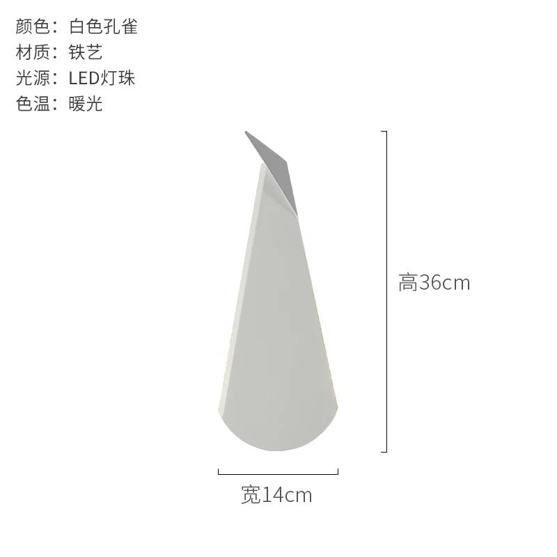 Applique Murale LED Moderne en Métal Or, Design Paon, Éclairage Chambre - Luminous Place