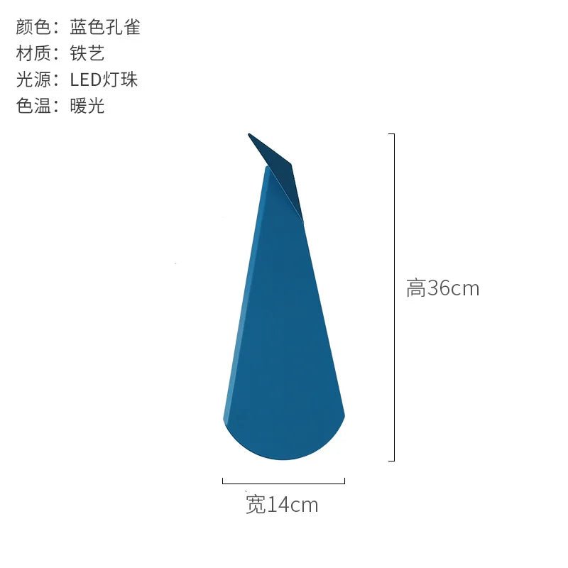 Applique Murale LED Moderne en Métal Or, Design Paon, Éclairage Chambre - Luminous Place