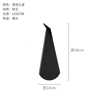 Applique Murale LED Moderne en Métal Or, Design Paon, Éclairage Chambre - Luminous Place