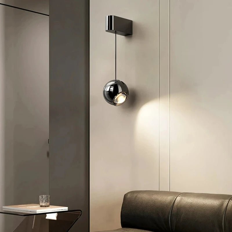 Applique Murale LED Réglable Moderne en Aluminium Noir pour Chambre et Salon - Luminous Place