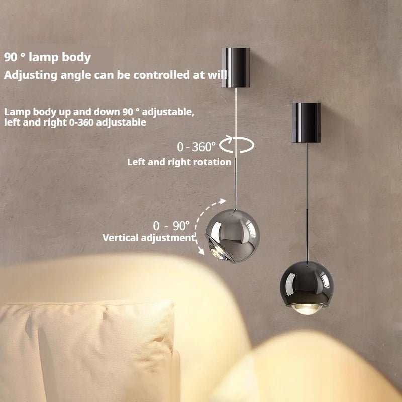 Applique Murale LED Réglable Moderne en Aluminium Noir pour Chambre et Salon - Luminous Place