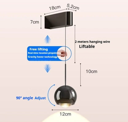 Applique Murale LED Réglable Moderne en Aluminium Noir pour Chambre et Salon - Luminous Place