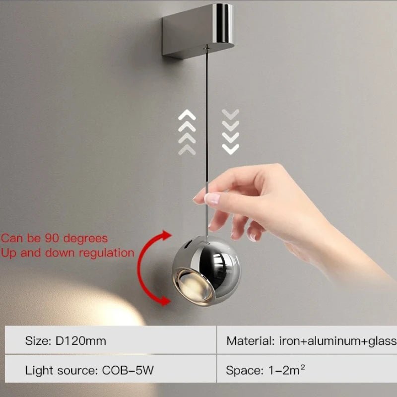 Applique Murale LED Réglable Moderne en Aluminium Noir pour Chambre et Salon - Luminous Place