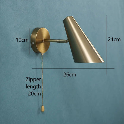 Applique Murale Métal Moderne E27 Pivotante avec Interrupteur à Chaîne - Luminous Place