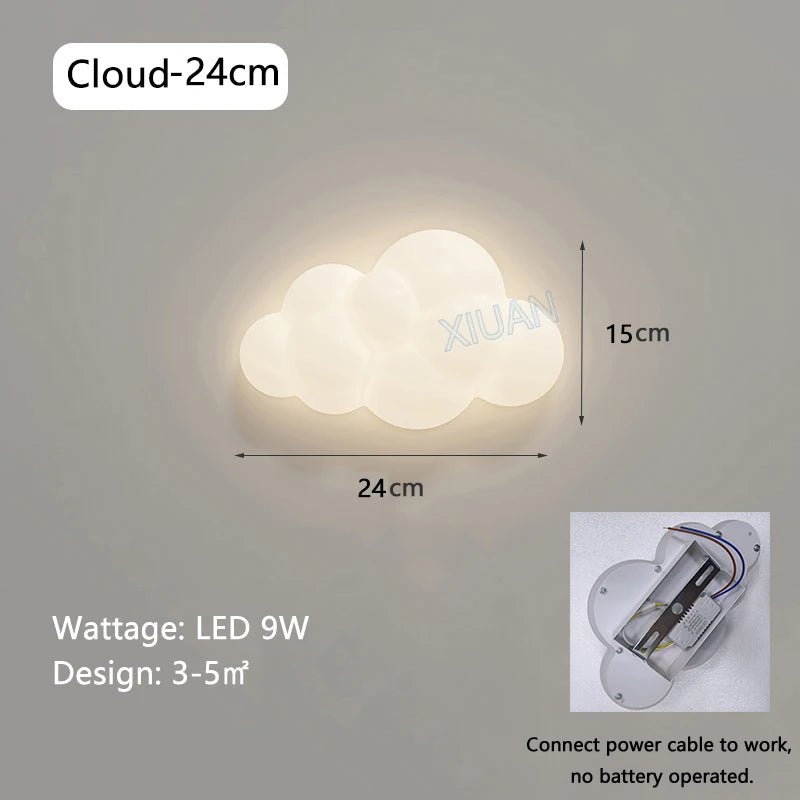 Applique Murale Nuage Blanc en PVC pour Chambre d’Enfant, Éclairage 220V - Luminous Place