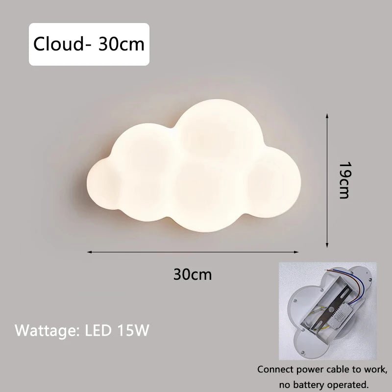 Applique Murale Nuage Blanc en PVC pour Chambre d’Enfant, Éclairage 220V - Luminous Place