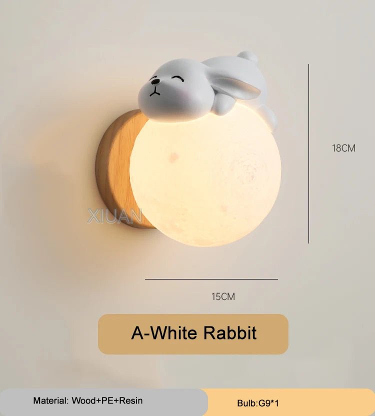 Applique Murale Ours en Bois Gravé, Luminaire Décoratif pour Chambre Bébé - Luminous Place