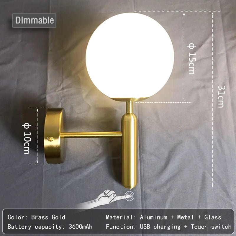 Applique Murale Rechargeable Tactile LED Dimmable Tricolore pour Intérieur - Luminous Place
