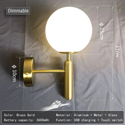 Applique Murale Rechargeable Tactile LED Dimmable Tricolore pour Intérieur - Luminous Place