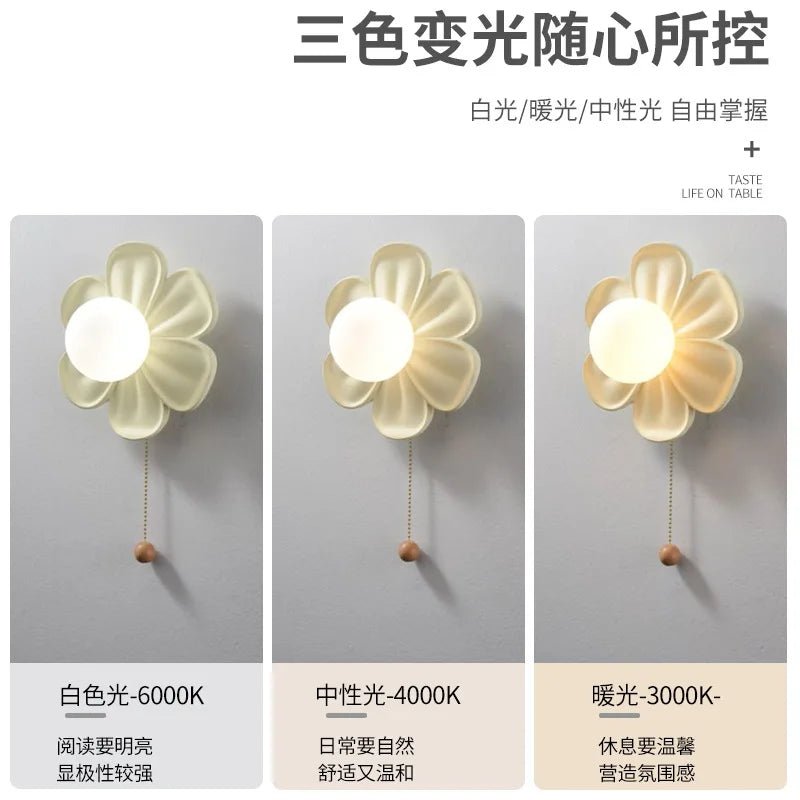 Applique Murale Résine Fleur Verte Moderne pour Intérieur Cosy - Luminous Place