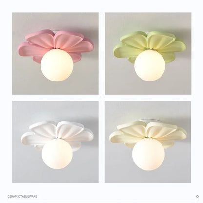 Applique Murale Résine Fleur Verte Moderne pour Intérieur Cosy - Luminous Place