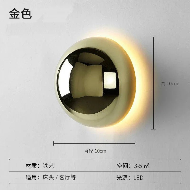 Applique Murale Ronde LED Design Nordique Moderne en Métal, Luminaire Décoratif pour Chambre et Escaliers - Luminous Place