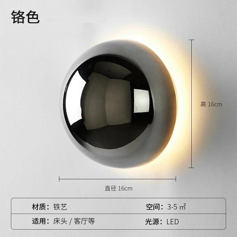 Applique Murale Ronde LED Design Nordique Moderne en Métal, Luminaire Décoratif pour Chambre et Escaliers - Luminous Place