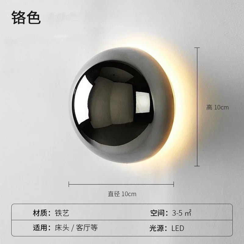 Applique Murale Ronde LED Design Nordique Moderne en Métal, Luminaire Décoratif pour Chambre et Escaliers - Luminous Place