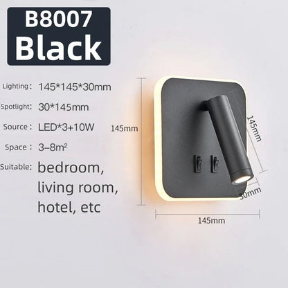 Applique Murale Rotative Moderne LED en Aluminium, Lumière Chaude, Angle Réglable, Chevet - Luminous Place