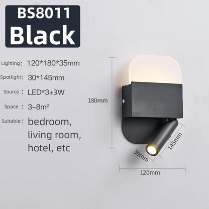 Applique Murale Rotative Moderne LED en Aluminium, Lumière Chaude, Angle Réglable, Chevet - Luminous Place